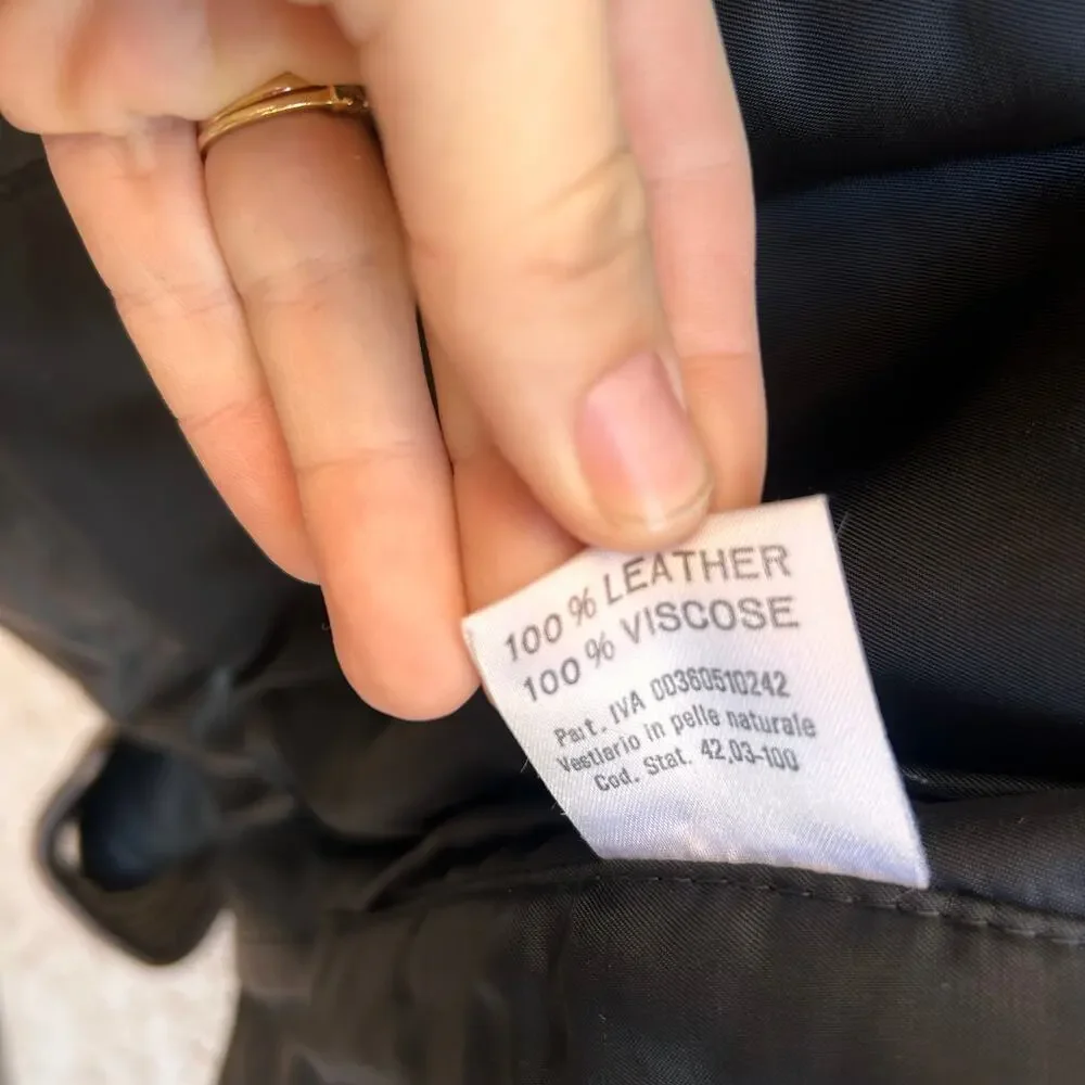 La Matta Vintage Leather Bomber Jacket Size Womens Small - Picture 6 of 6